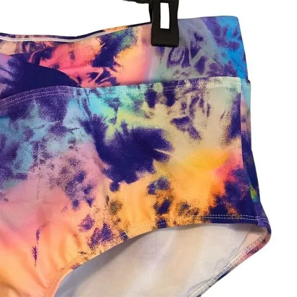 Torrid Tie-Dye High Waist Swim Bottoms Plus Size 1 Multicolor Women's - Picture 3 of 12